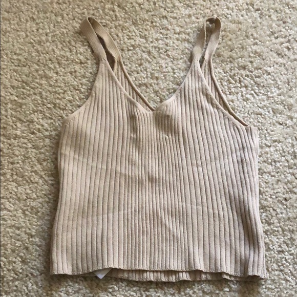 Women's Tan Ribbed Top - Picture 4 of 4